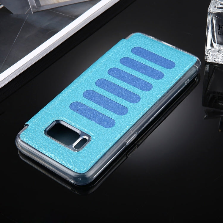 For Galaxy S8 + / G955 Litchi Texture Paste Skin High Transparency Horizontal Flip Leather Case with Sleep / Wake-up Function