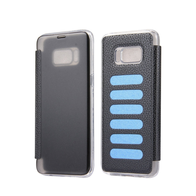 For Galaxy S8 Litchi Texture Paste Skin High Transparency Horizontal Flip Leather Case with Sleep / Wake-up Function
