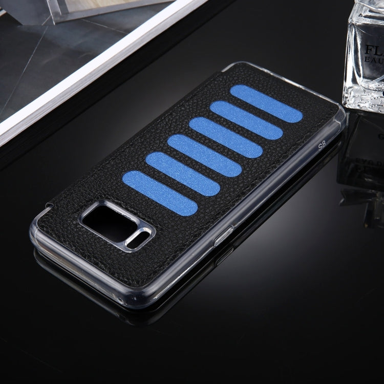 For Galaxy S8 Litchi Texture Paste Skin High Transparency Horizontal Flip Leather Case with Sleep / Wake-up Function