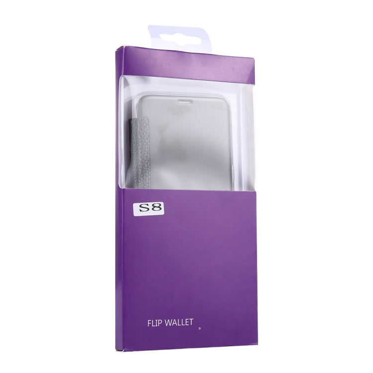 For Galaxy S8 Litchi Texture Paste Skin High Transparency Horizontal Flip Leather Case with Sleep / Wake-up Function
