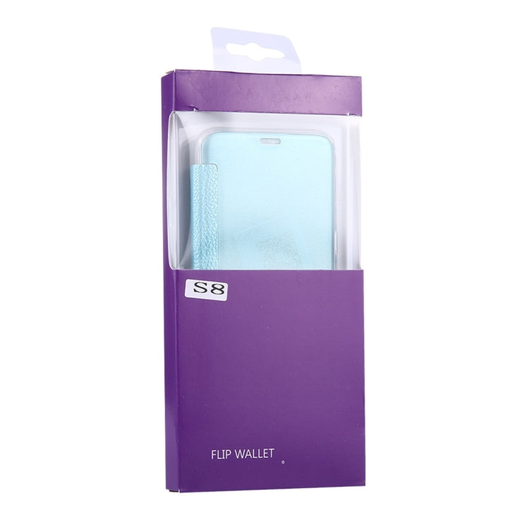 For Galaxy S8 Litchi Texture Paste Skin High Transparency Horizontal Flip Leather Case with Sleep / Wake-up Function