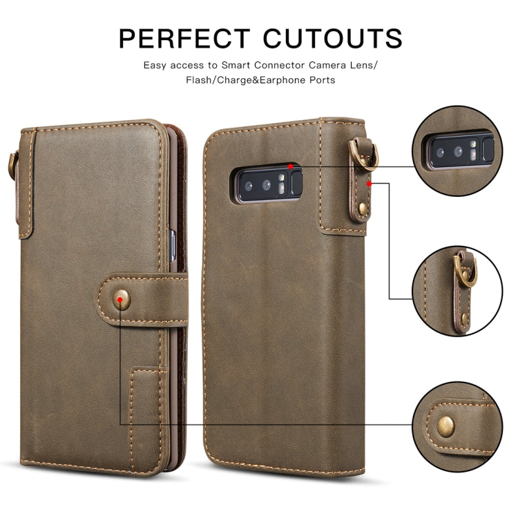 For Galaxy Note 8 Retro Cowhide Texture Horizontal Flip Case with Card Slots & Wallet & Holder & Hand Strap