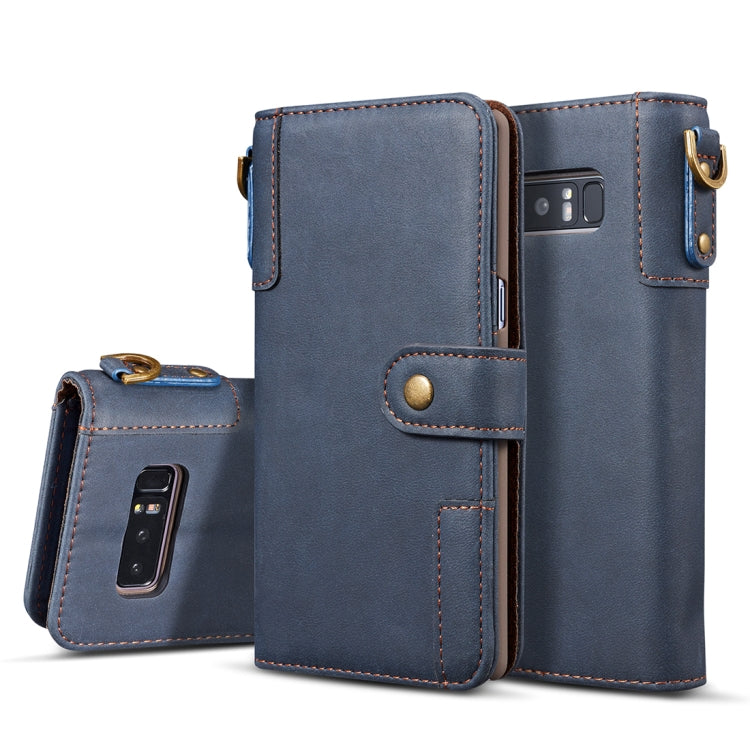 For Galaxy Note 8 Retro Cowhide Texture Horizontal Flip Case with Card Slots & Wallet & Holder & Hand Strap