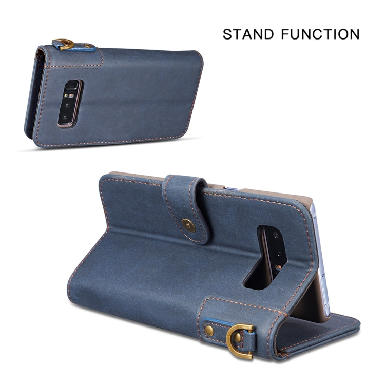 For Galaxy Note 8 Retro Cowhide Texture Horizontal Flip Case with Card Slots & Wallet & Holder & Hand Strap