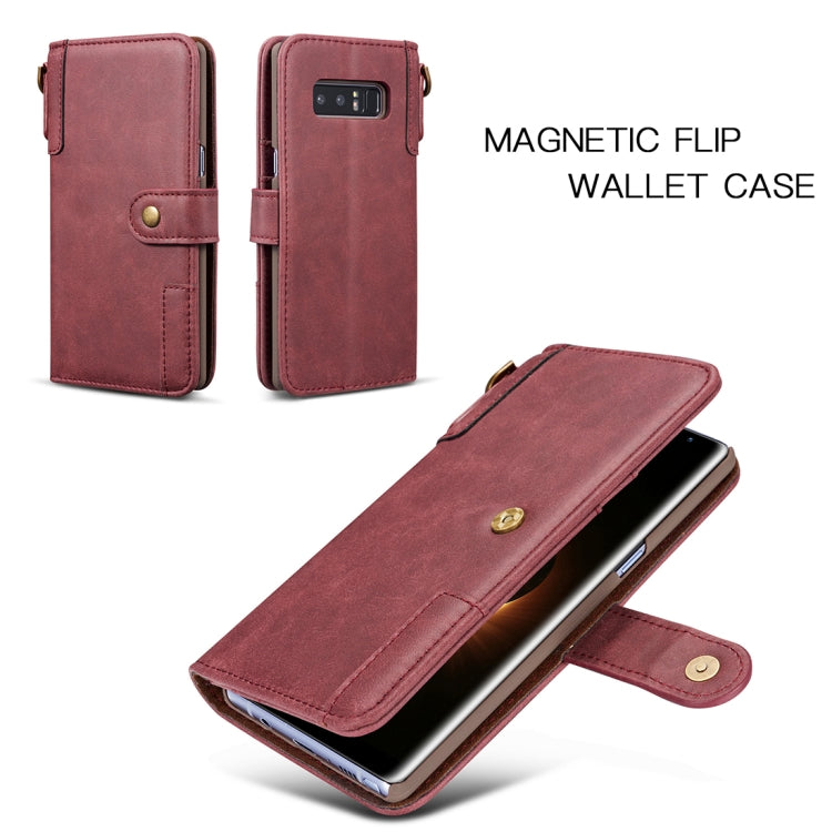 For Galaxy Note 8 Retro Cowhide Texture Horizontal Flip Case with Card Slots & Wallet & Holder & Hand Strap