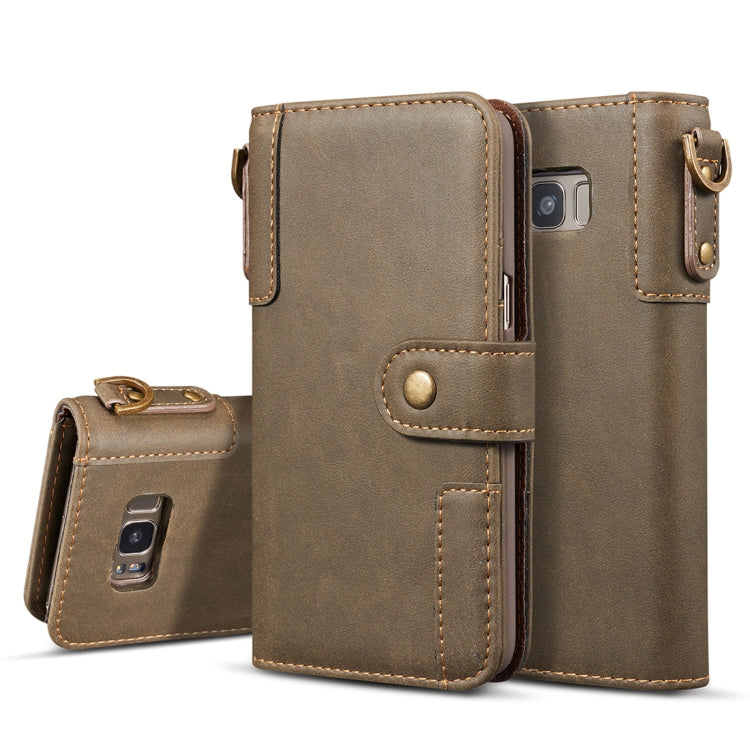 For Galaxy S8 Retro Cowhide Texture Horizontal Flip Case with Card Slots & Wallet & Holder & Hand Strap