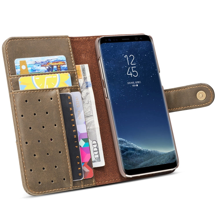 For Galaxy S8 Retro Cowhide Texture Horizontal Flip Case with Card Slots & Wallet & Holder & Hand Strap