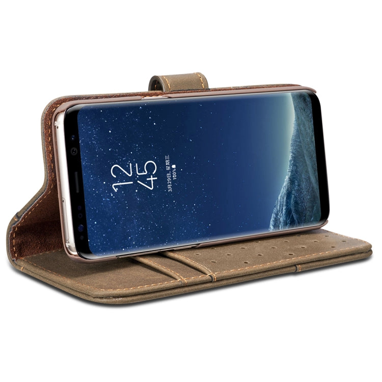 For Galaxy S8 Retro Cowhide Texture Horizontal Flip Case with Card Slots & Wallet & Holder & Hand Strap