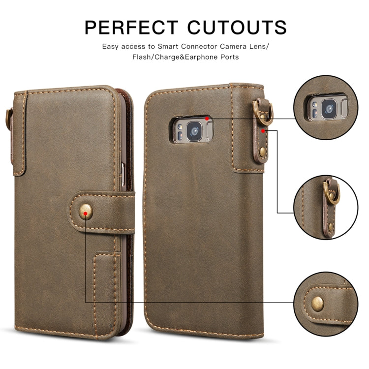 For Galaxy S8 Retro Cowhide Texture Horizontal Flip Case with Card Slots & Wallet & Holder & Hand Strap