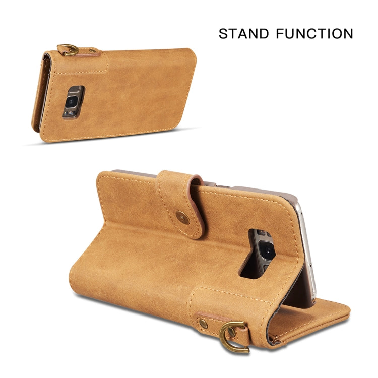 For Galaxy S8 Retro Cowhide Texture Horizontal Flip Case with Card Slots & Wallet & Holder & Hand Strap
