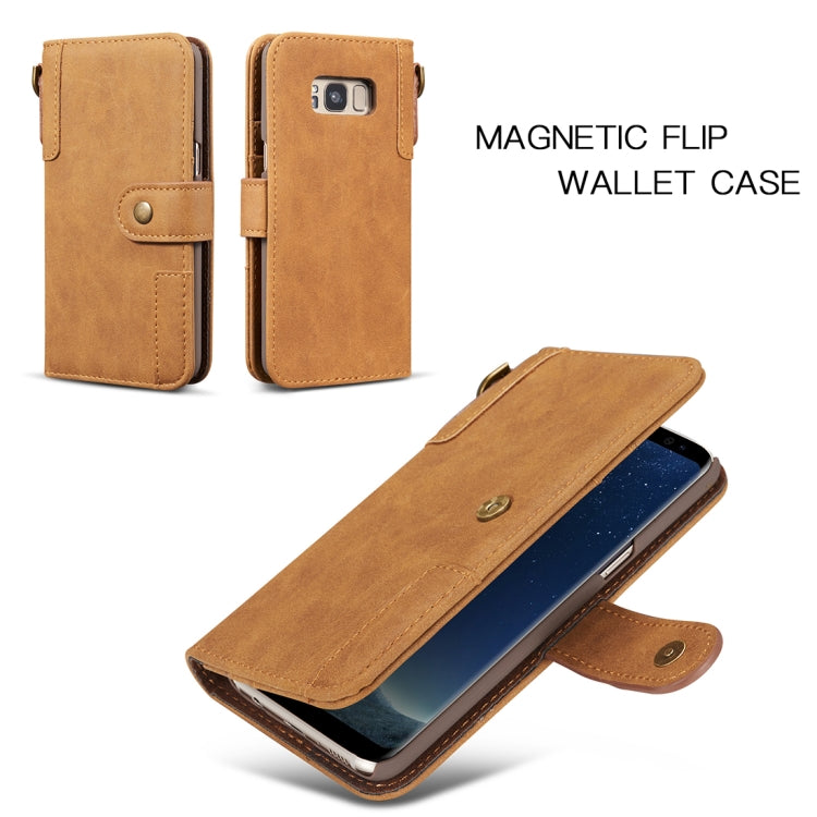 For Galaxy S8 Retro Cowhide Texture Horizontal Flip Case with Card Slots & Wallet & Holder & Hand Strap