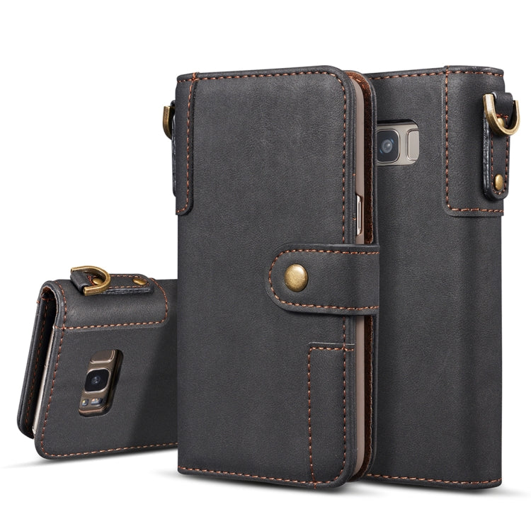 For Galaxy S8+ Retro Cowhide Texture Horizontal Flip Case with Card Slots & Wallet & Holder & Hand Strap