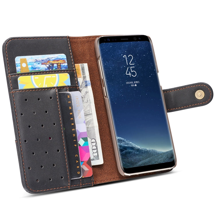 For Galaxy S8+ Retro Cowhide Texture Horizontal Flip Case with Card Slots & Wallet & Holder & Hand Strap