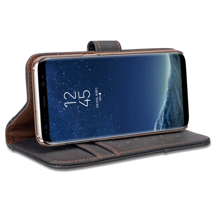 For Galaxy S8+ Retro Cowhide Texture Horizontal Flip Case with Card Slots & Wallet & Holder & Hand Strap