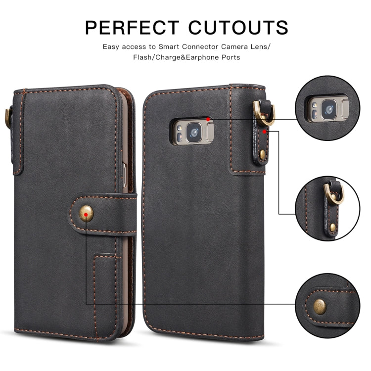 For Galaxy S8+ Retro Cowhide Texture Horizontal Flip Case with Card Slots & Wallet & Holder & Hand Strap