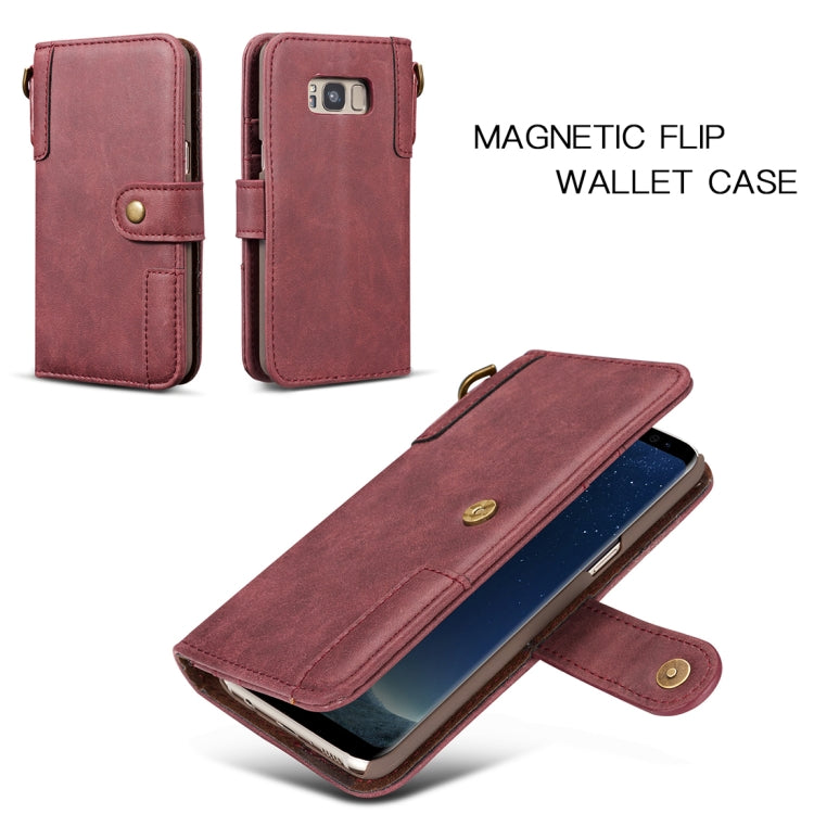 For Galaxy S8+ Retro Cowhide Texture Horizontal Flip Case with Card Slots & Wallet & Holder & Hand Strap