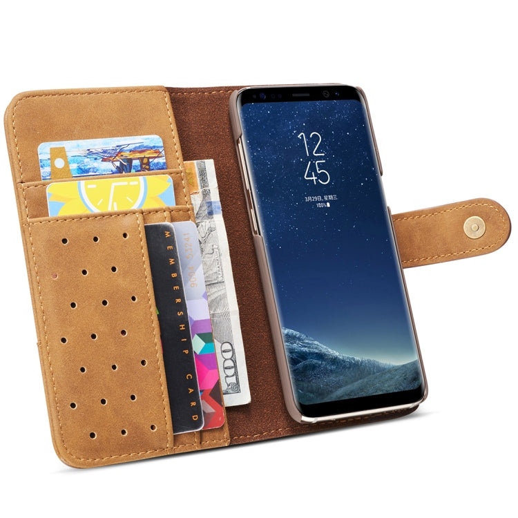 For Galaxy S8+ Retro Cowhide Texture Horizontal Flip Case with Card Slots & Wallet & Holder & Hand Strap