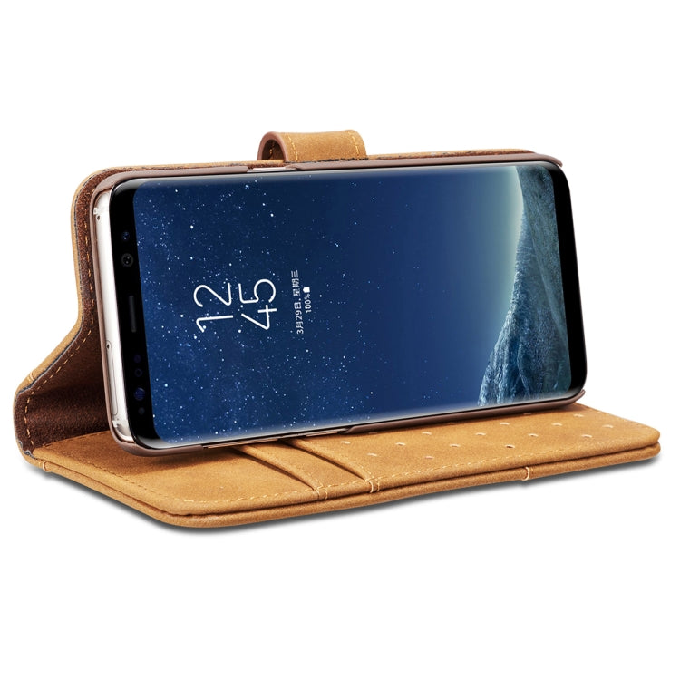For Galaxy S8+ Retro Cowhide Texture Horizontal Flip Case with Card Slots & Wallet & Holder & Hand Strap