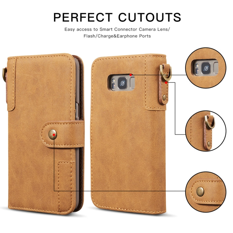 For Galaxy S8+ Retro Cowhide Texture Horizontal Flip Case with Card Slots & Wallet & Holder & Hand Strap