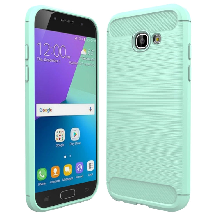 For Smasung Galaxy A5 / A520 (2017) Brushed Carbon Fiber Texture Shockproof TPU Protective Case