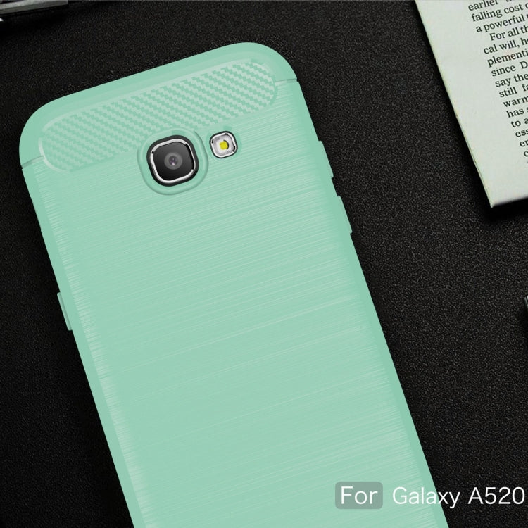 For Smasung Galaxy A5 / A520 (2017) Brushed Carbon Fiber Texture Shockproof TPU Protective Case