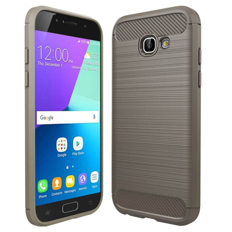 For Smasung Galaxy A5 / A520 (2017) Brushed Carbon Fiber Texture Shockproof TPU Protective Case