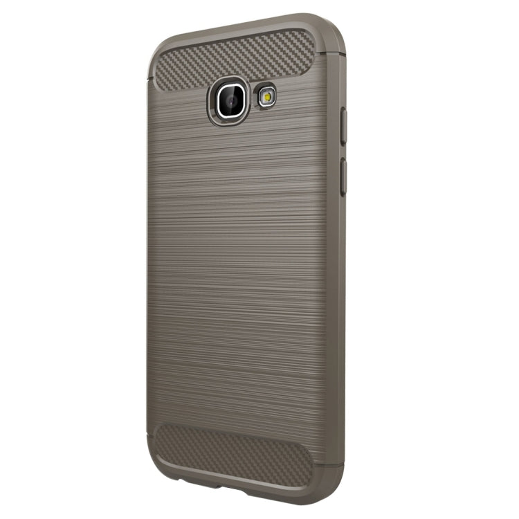 For Smasung Galaxy A5 / A520 (2017) Brushed Carbon Fiber Texture Shockproof TPU Protective Case