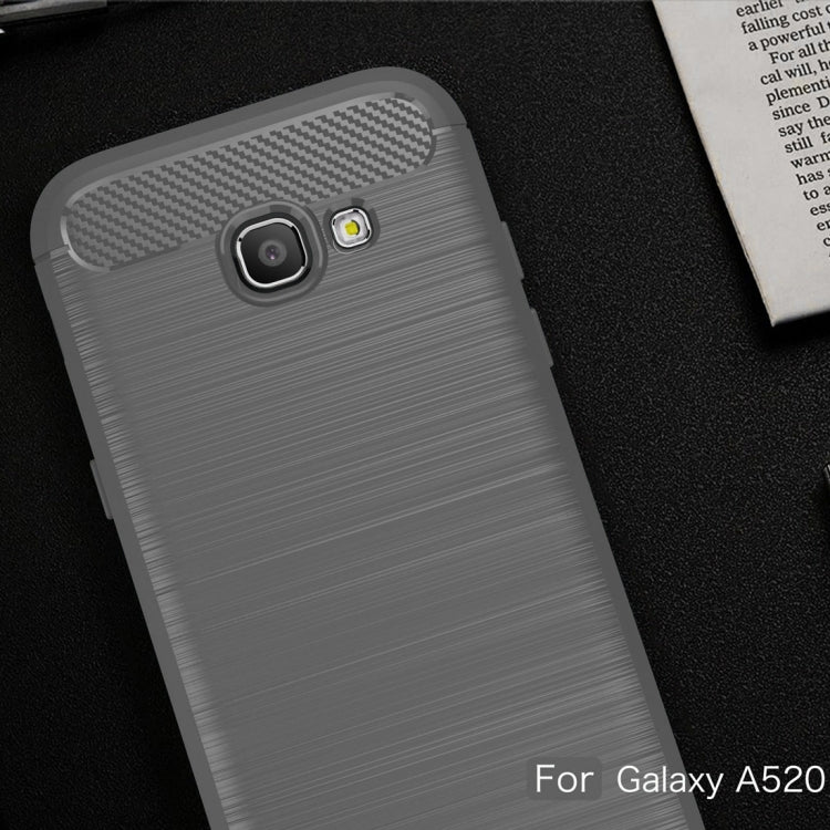 For Smasung Galaxy A5 / A520 (2017) Brushed Carbon Fiber Texture Shockproof TPU Protective Case