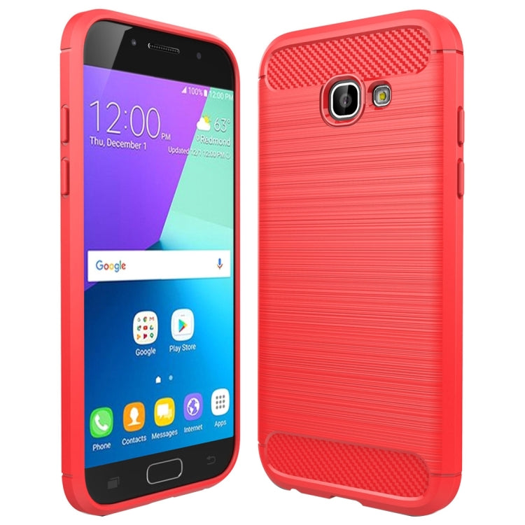 For Smasung Galaxy A5 / A520 (2017) Brushed Carbon Fiber Texture Shockproof TPU Protective Case