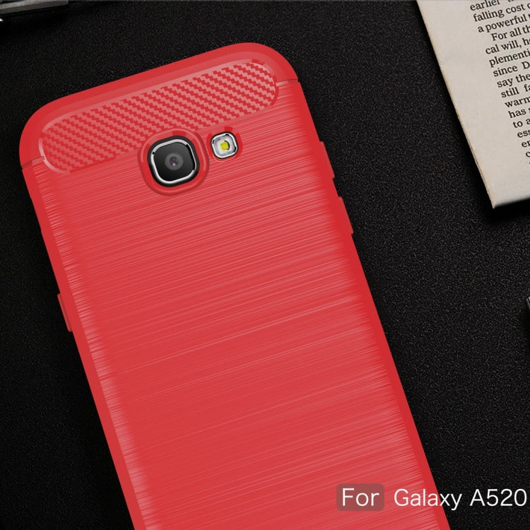 For Smasung Galaxy A5 / A520 (2017) Brushed Carbon Fiber Texture Shockproof TPU Protective Case