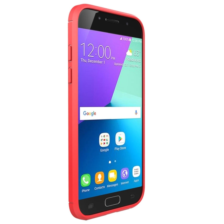 For Smasung Galaxy A5 / A520 (2017) Brushed Carbon Fiber Texture Shockproof TPU Protective Case