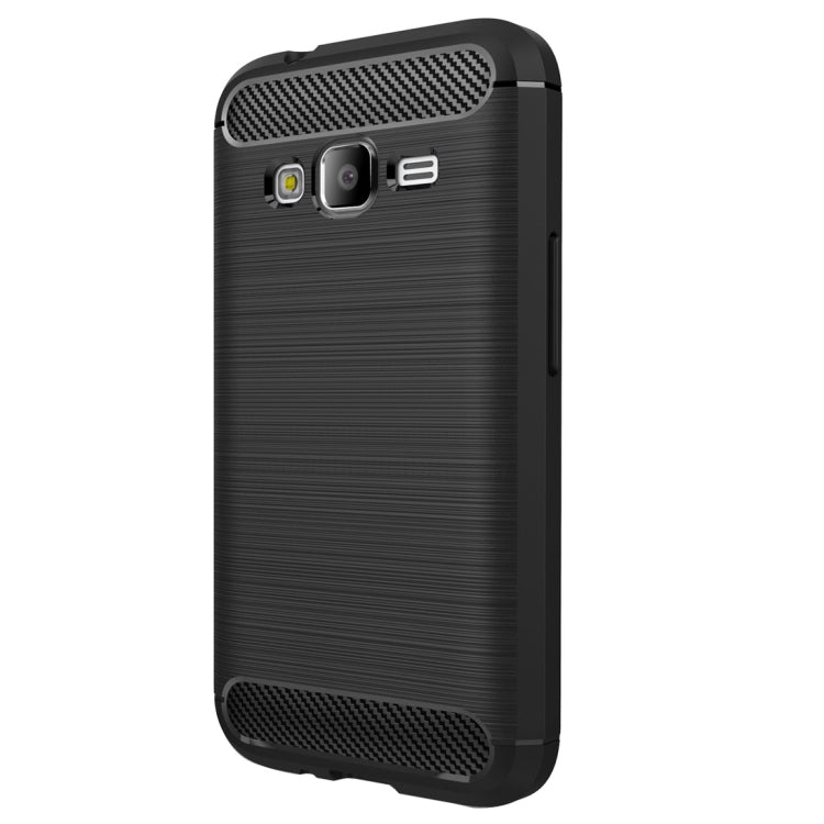 For Galaxy J1 Mini Prime Brushed Carbon Fiber Texture Shockproof TPU Protective Case