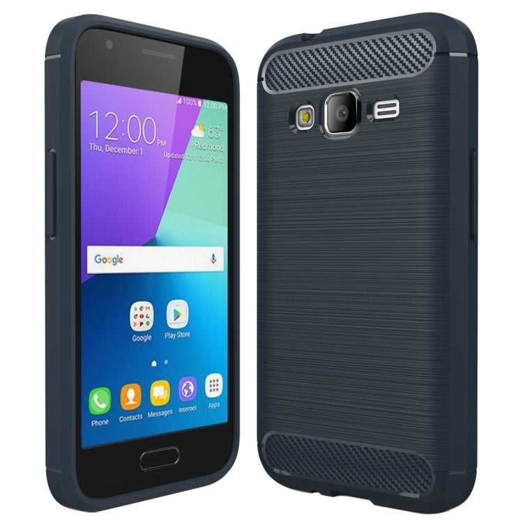 For Galaxy J1 Mini Prime Brushed Carbon Fiber Texture Shockproof TPU Protective Case