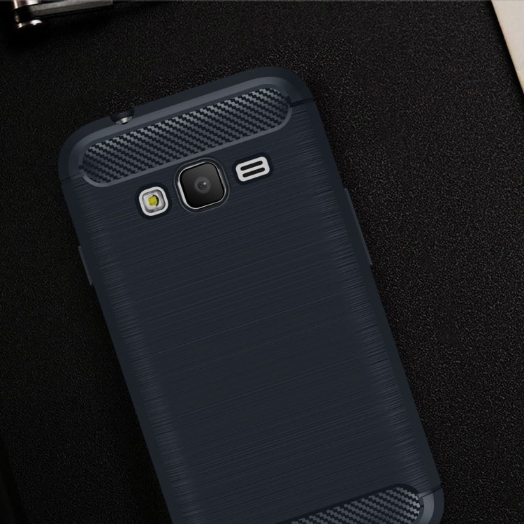 For Galaxy J1 Mini Prime Brushed Carbon Fiber Texture Shockproof TPU Protective Case