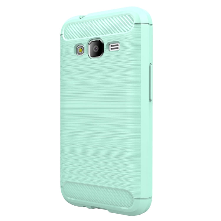 For Galaxy J1 Mini Prime Brushed Carbon Fiber Texture Shockproof TPU Protective Case