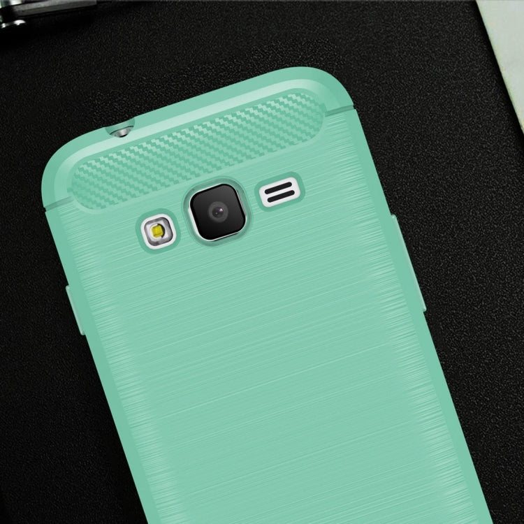 For Galaxy J1 Mini Prime Brushed Carbon Fiber Texture Shockproof TPU Protective Case