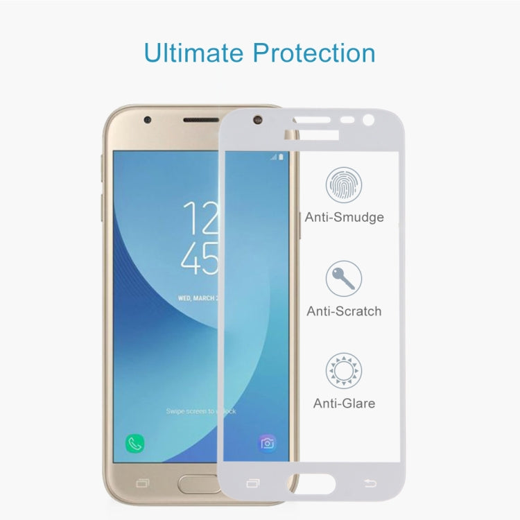 For Galaxy J3 (2017) (EU Version) 0.26mm 9H Surface Hardness 2.5D Curved Silk-screen Full Screen Tempered Glass Screen Protector