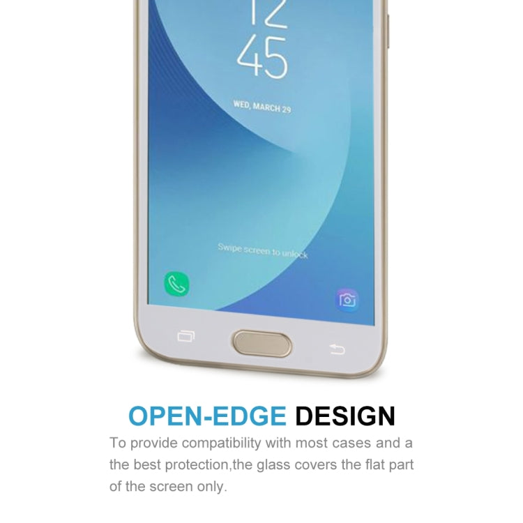 For Galaxy J3 (2017) (EU Version) 0.26mm 9H Surface Hardness 2.5D Curved Silk-screen Full Screen Tempered Glass Screen Protector