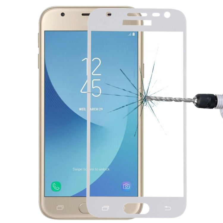 For Galaxy J3 (2017) (EU Version) 0.26mm 9H Surface Hardness 2.5D Curved Silk-screen Full Screen Tempered Glass Screen Protector