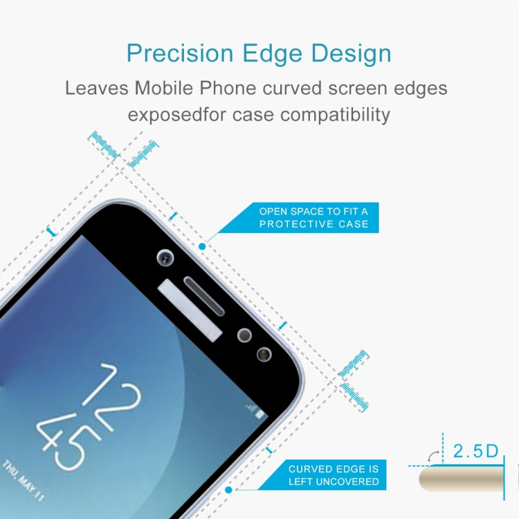For Galaxy J5 (2017) (EU Version) 0.26mm 9H Surface Hardness 2.5D Curved Silk-screen Full Screen Tempered Glass Screen Protector