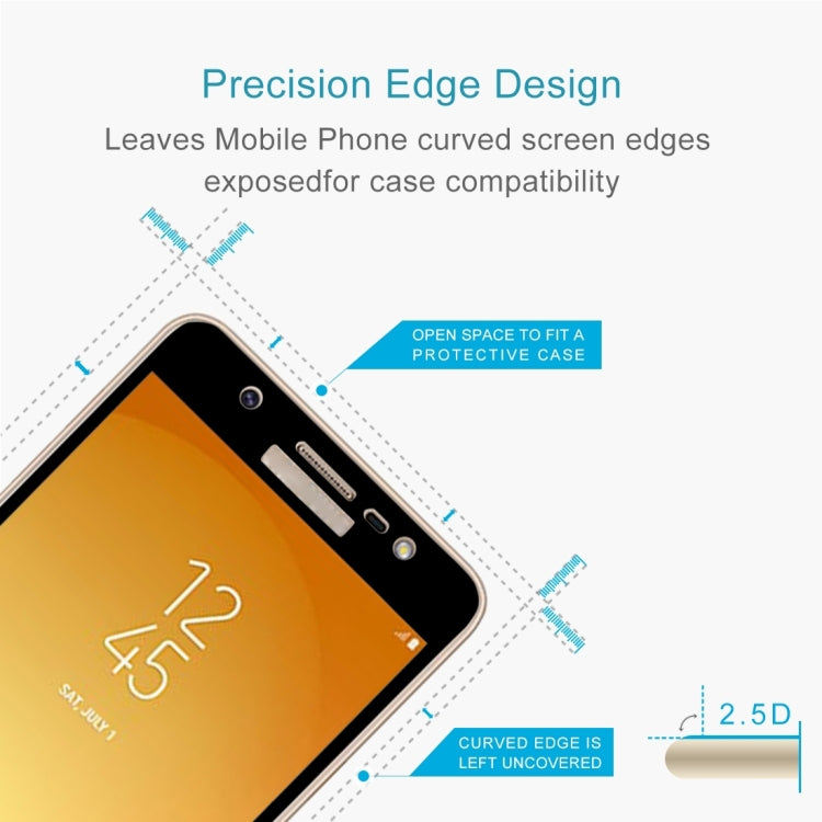 For Galaxy J7 Max 0.26mm 9H Surface Hardness 2.5D Curved Silk-screen Full Screen Tempered Glass Screen Protector(Black)