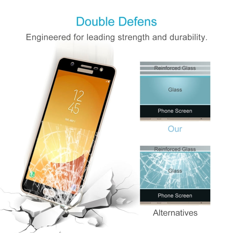 For Galaxy J7 Max 0.26mm 9H Surface Hardness 2.5D Curved Silk-screen Full Screen Tempered Glass Screen Protector(Black)