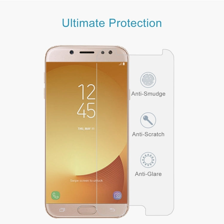 1 PCS For Galaxy J7 (2017) (EU Version) 0.26mm 9H Surface Hardness 2.5D Explosion-proof Non-full Screen Tempered Glass Screen Film