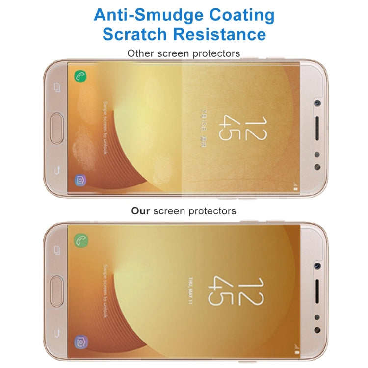 2 PCS For Galaxy J7 (2017) (EU Version) 0.26mm 9H Surface Hardness 2.5D Explosion-proof Non-full Screen Tempered Glass Screen Film