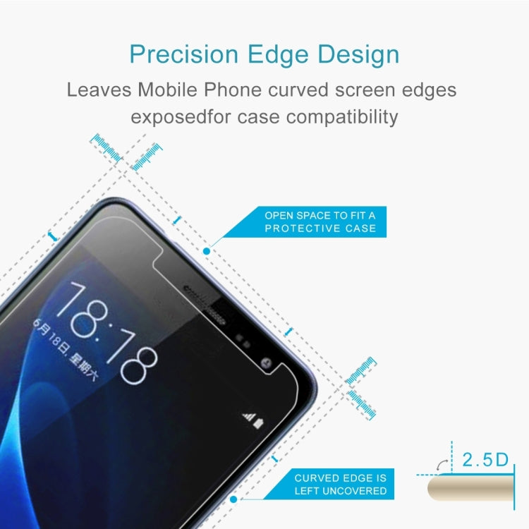 2 PCS for Galaxy J3 (2017) (EU Version) 0.26mm 9H Surface Hardness 2.5D Explosion-proof Non-full Screen Tempered Glass Screen Film