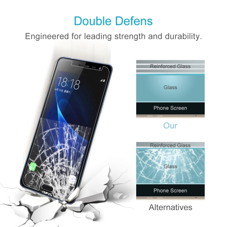 50 PCS for Galaxy J3 (2017) (EU Version) 0.26mm 9H Surface Hardness 2.5D Explosion-proof Non-full Screen Tempered Glass Screen Film, No Retail Package