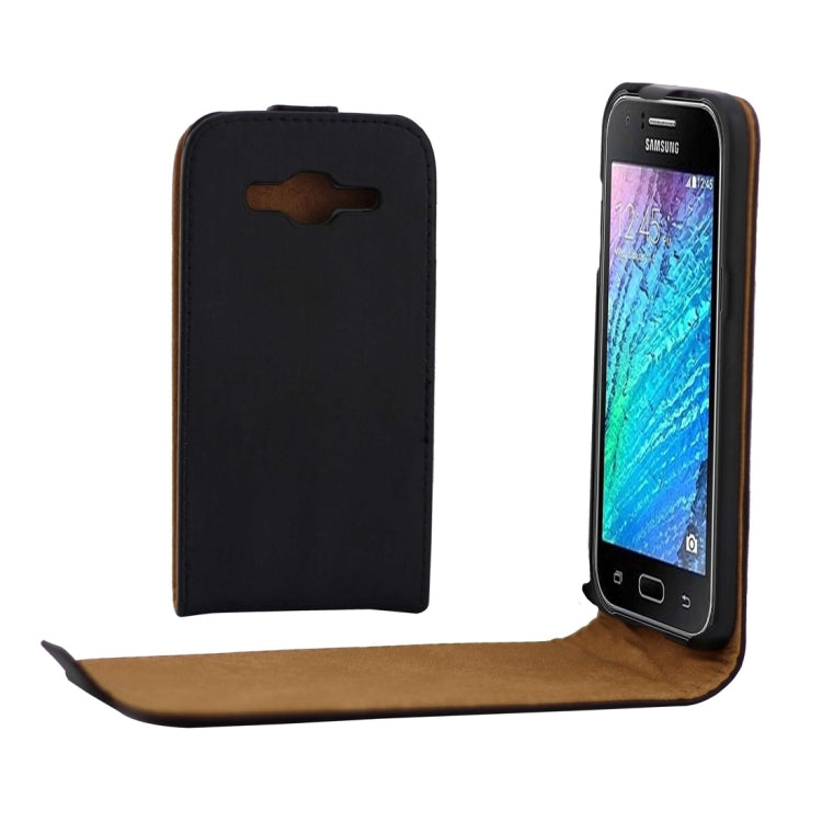 For Galaxy J2 (2016) / J210 Khaki Lining Vertical Flip Leather Case (Black)