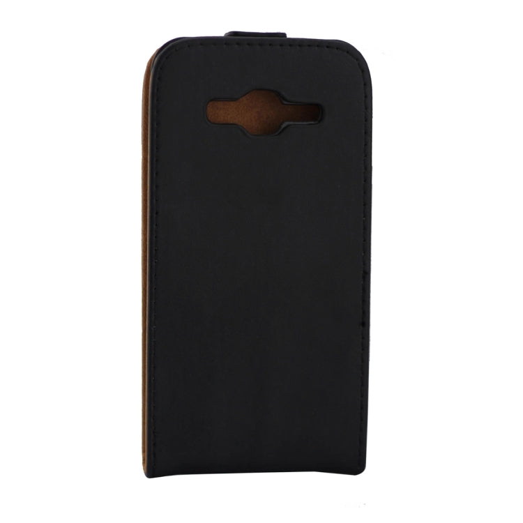 For Galaxy J2 (2016) / J210 Khaki Lining Vertical Flip Leather Case (Black)
