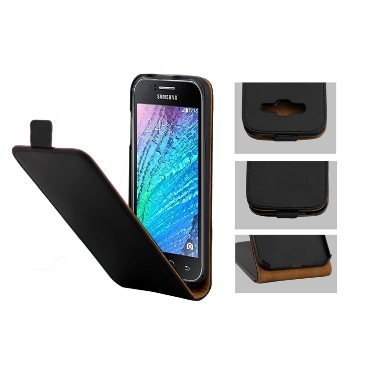 For Galaxy J2 (2016) / J210 Khaki Lining Vertical Flip Leather Case (Black)