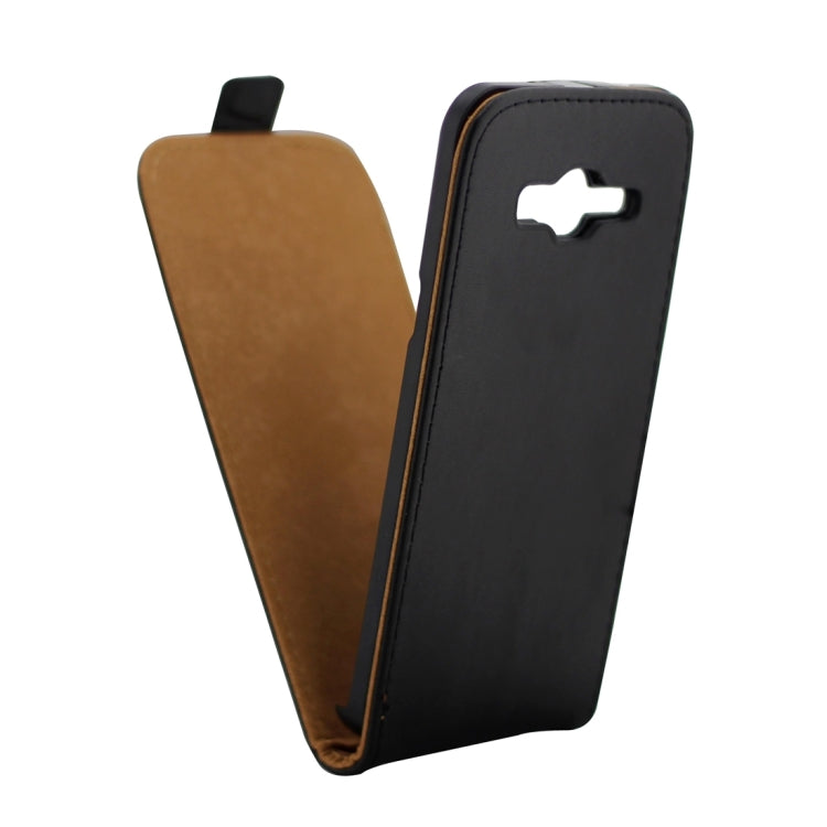 For Galaxy J2 (2016) / J210 Khaki Lining Vertical Flip Leather Case (Black)